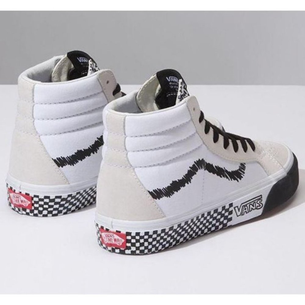 VANS SK8-HI REISSUE DIY Skate Shoes White Black sz 4.5 Mens - Picture 2 of 14